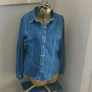 ASOS JEAN BUTTON DOWN JEAN SHIRT L